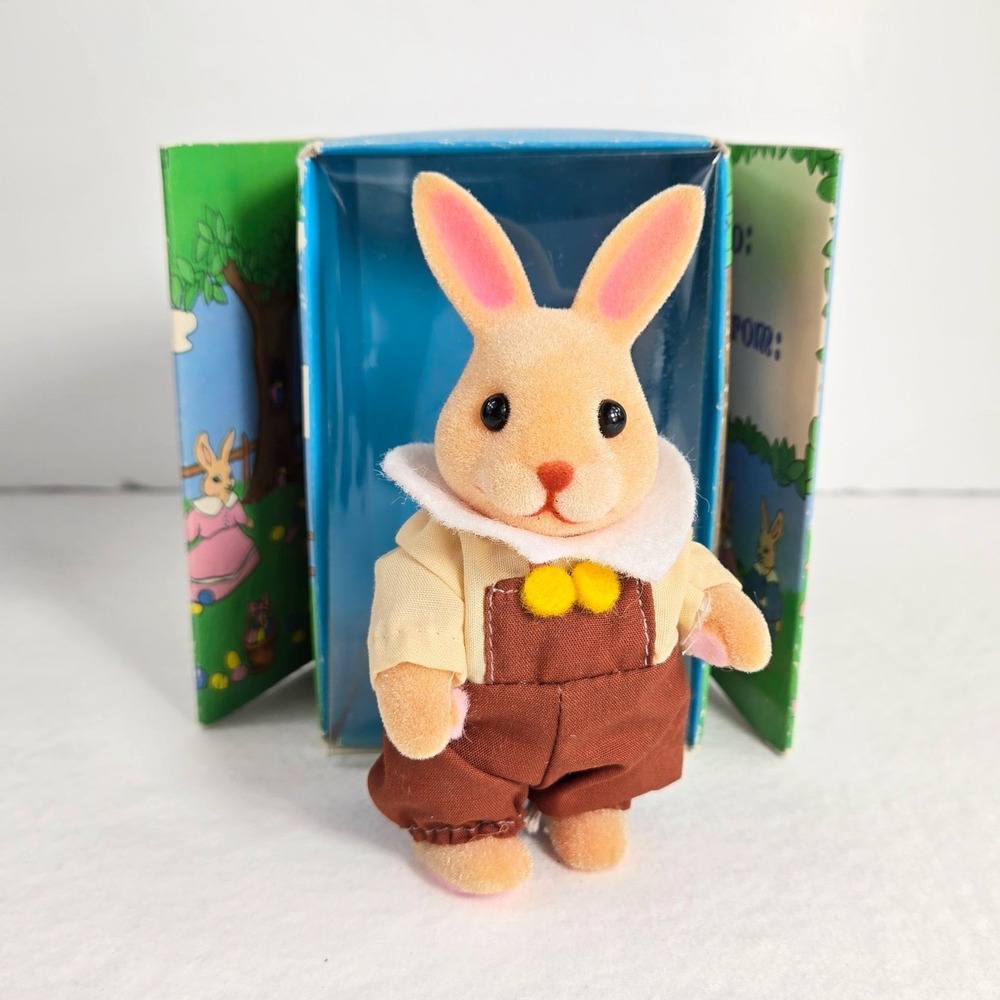 Vintage‎ 80's Story Book Bunnies Figure Flocked Rabbit Bunny Critters Doll